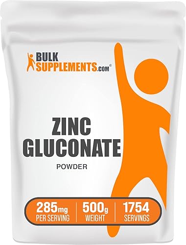 BulkSupplements com Polvo de gluconato de zinc zinc crudo zinc vegano suplemento de zinc para adultos vitaminas de zinc zinc puro 1764oz 11 libras