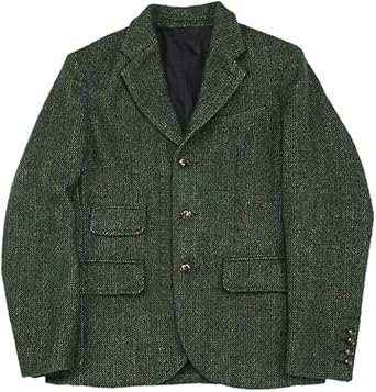Karaku Mens Winter Wool Blended Tweed Tailored Jacket, Business Suit Jacket, Stylish, For Autumn/Winter