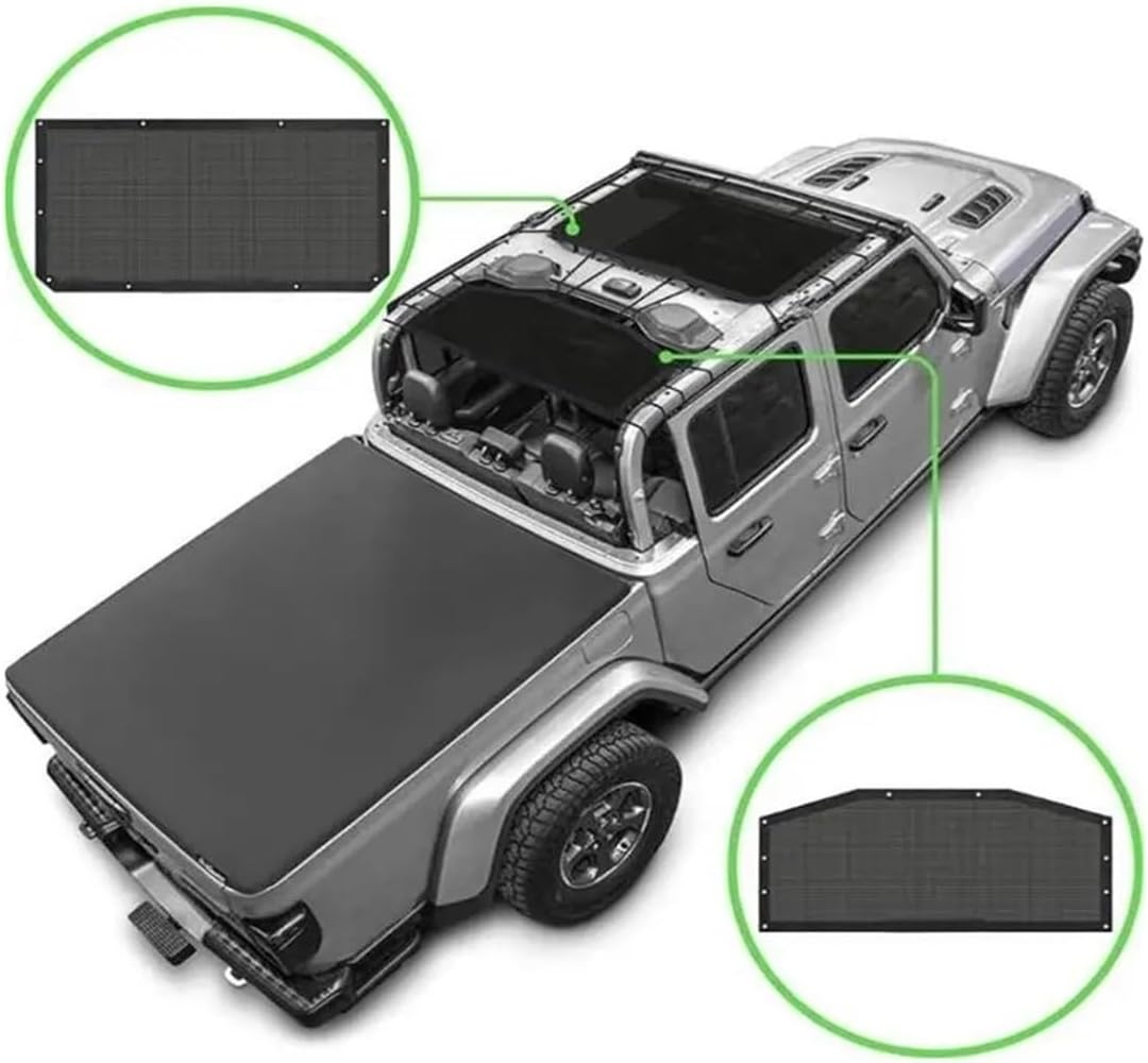 for 4 Door Car Sun Shade Roof Cover Breathable Designs Windresistant, Noise Reducing Easy Installation(Red)