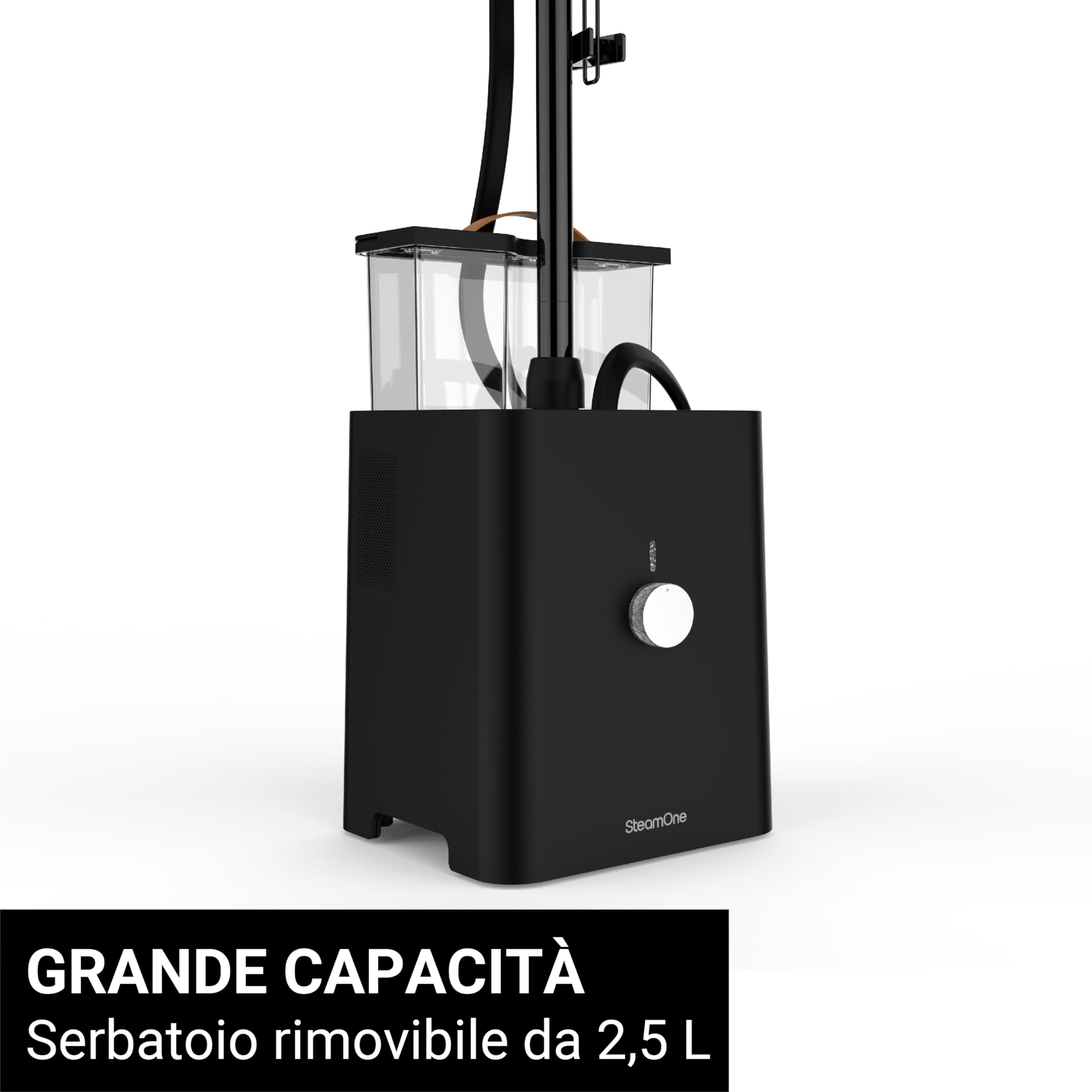 SteamOne SteamCube Steamer Ferro da Stiro Pro Nero 2900W - 10 Bar | SteamCube Steamer Professionale, 2900W, 10 Bar, 125g/min, Verticale e Orizzontale, Serbatoio 2,5L, 90min, EUST01