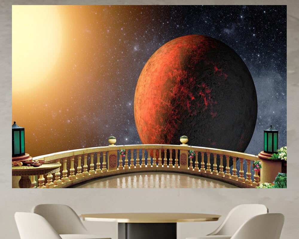 JVERF - JZZD12911 Planets Kepler E| Self-Adhesive Open Window Wall Sticker