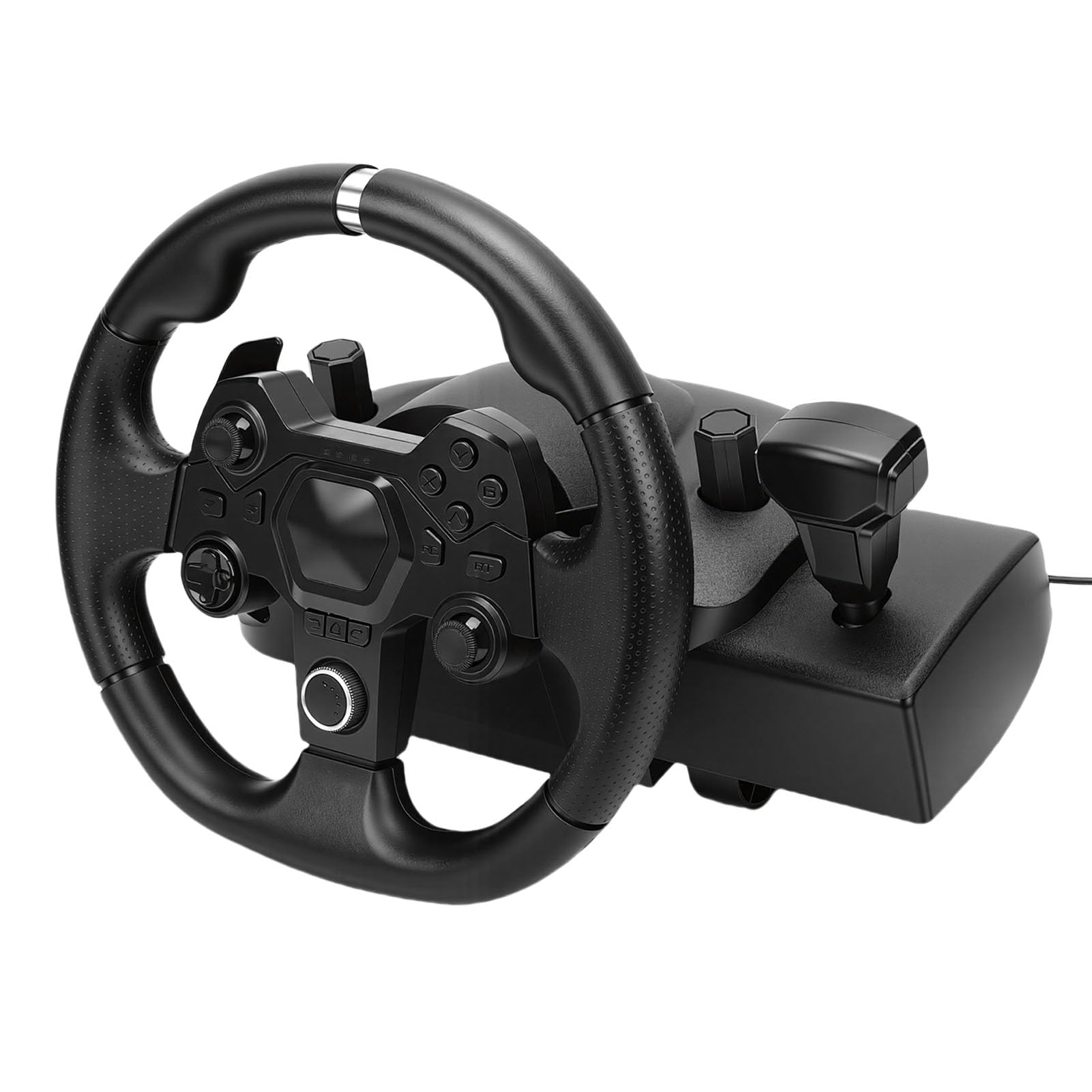 Fabater Driving Force Racing Wheel and Pedal Set, Volante Ajustable de 11 Pulgadas para Consola de Juegos, PC, Accesorio de Escritorio Estable