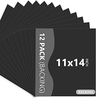 Somime 12 Pack Backing Boards Only - 11x14 Uncut Black Mats Matboards, Acid Free Backerboards, Ideal for Photos/Pictures/Prints/Frames/Arts