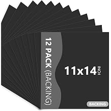 Somime 12 Pack Backing Boards Only - 11x14 Uncut Black Mats Matboards, Acid Free Backerboards, Ideal for Photos/Pictures/Prints/Frames/Arts