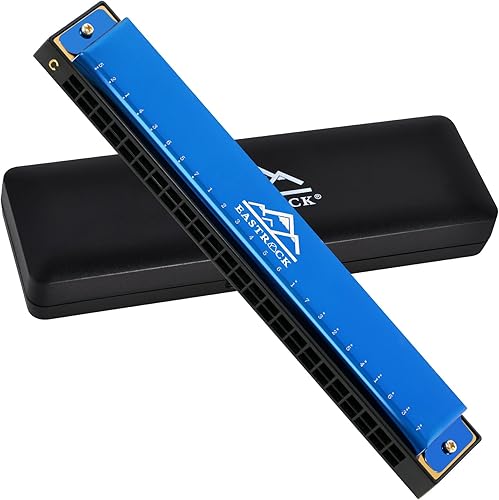 Miniatura 9 de EastRock Armónica de Blues, Organillo de Boca 10 Agujeros Clave de Do con Estuche, Armónica Diatónica para Jugador Profesional, Principiante, Regalo