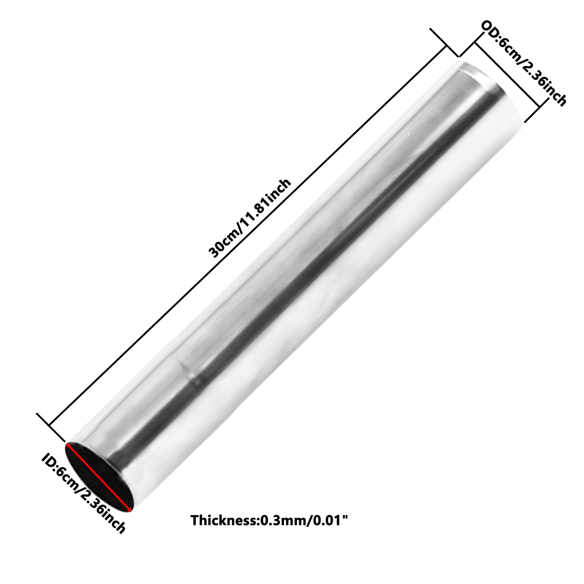 Chimney Pipe PATIKIL 2.36 Inch Stove Pipe, 3Pcs Stainless Steel Thickened Lengthen Straight Tent Stove Flue Extension Camping Stove Vent Smoke Exhaust Wood Stove Pipe