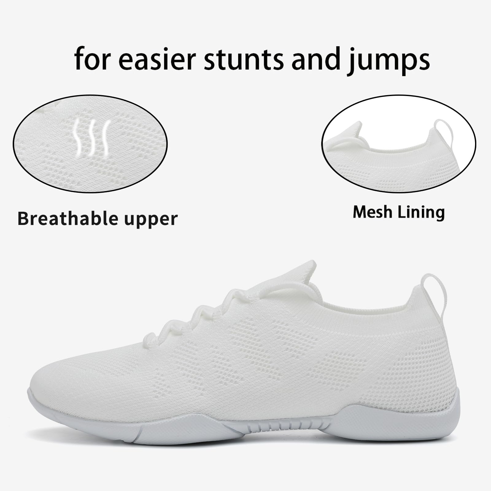 Zapatillas Cheerleader Cheerleading Zapatos de Animadoras para Mujeres y niñas Cheer Fitness Aeróbic Zapatos con Cordones Entrenamiento Yoga
