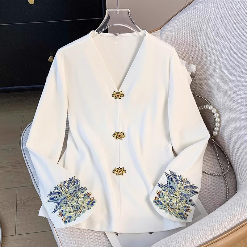 Women's Spring Shirt Chinese Style Long-Sleeve Blouse2
