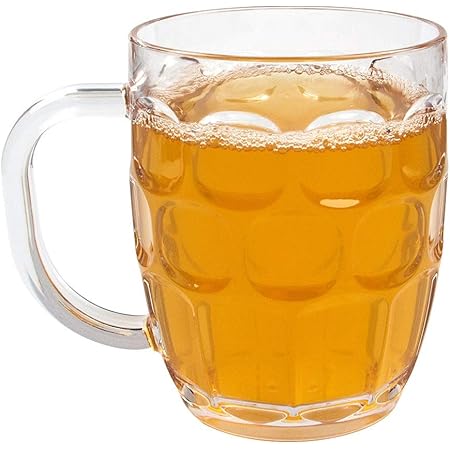 Amazon Com Plastic Beer Mugs 20 Oz Dimple Stein German Beer Mug Dimpled Beer Tankards With Large Handle Clear Drinking Glasses Dishwasher Safe Bpa Free Set Of 8 Beer Mugs Steins