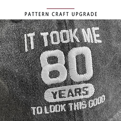 Image of 80th Birthday Gifts 80 Year Old Gifts Ideas for Men Women It Took Me 80 Years to Look This Good Hat Washed Cotton Hat