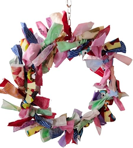 Miniatura 5 de Litewoo Colgante de juguete de loro con forma de guirnalda para masticar, bellamente decorado para pájaros, periquitos, cacatúas, guacamayos