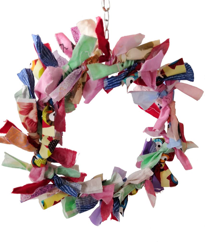 Litewoo Juguete para pájaros, guirnalda de masticación, tela de juguete para escalada, hermosa decoración adecuada para la mayoría de loros pequeños, gorriones y pájaros