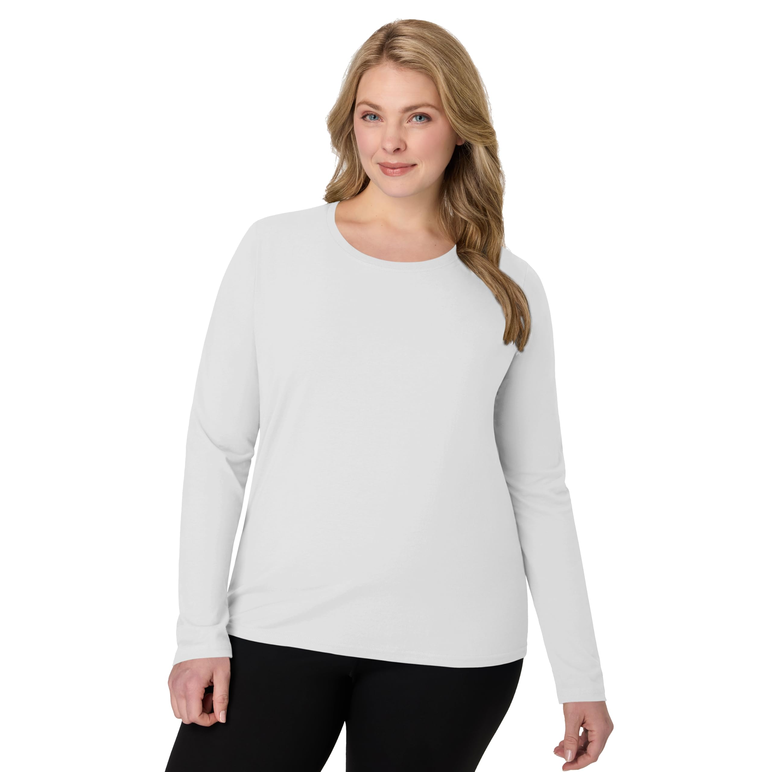 Photo 1 of Hanes Women's Originals Long Sleeve Cotton V-Neck T-Shirt, Lightweight V-Neck Tee, Modern Fit