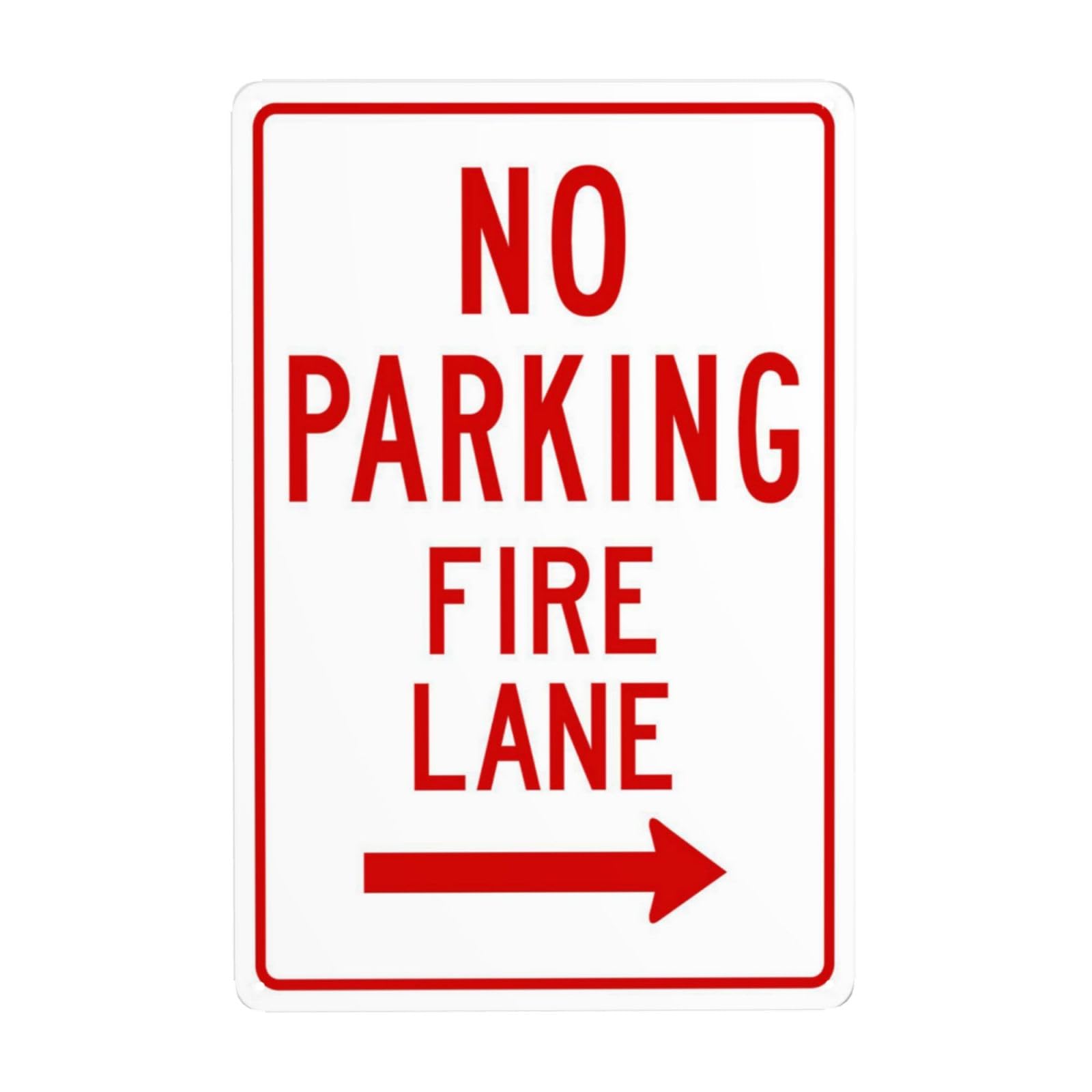 SMAZDFXX Right Side No Parking Fire Lane Metal Warning Signs, Cautions Security Tin Sign, Safety Posted Signs for Street Business Wall Decor 12"x16"