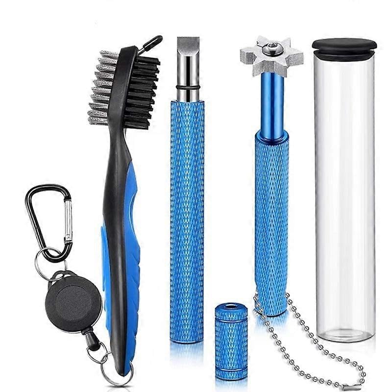 Set di strumenti di pulizia da golf Coltello per la pulizia Spazzola a doppia faccia strumento di pulizia esagonale Golf club Accessori da golf