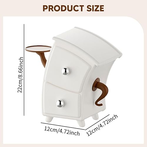 Miniatura 4 de Colaxi Makeup Organiser, Cosmetic Puff Organizer Drawer, Compact Tray, Unique Shape Jewelry Storage Box for Bedroom Dresser