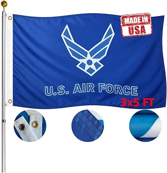 Double Sided US Air Force Military Flag 3x5 Outdoor- UV Fade Resistant United States Air Force Flags with 2 Grommets