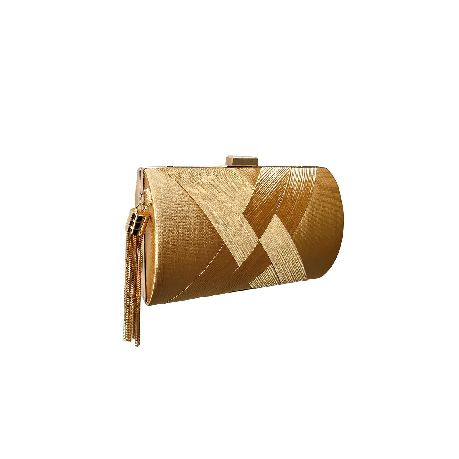 CORIOS Sac de Soirée Femme Frangé Embrayage Sacs à Main D'épaule de Mariée Élégant Sacs Fourre-Tout Ceremonie Mariage Fête Cocktail Pochette Portefeuille Or
