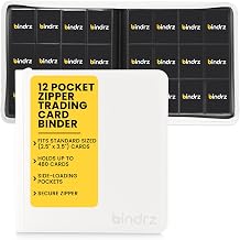 bindrz 12 Pocket Zipper Binder for 480 Sleeved Trading Cards Black | Side Loading Pockets Album, Archival Safe Material, Compatible with TCG MTG and Sports Collectibles