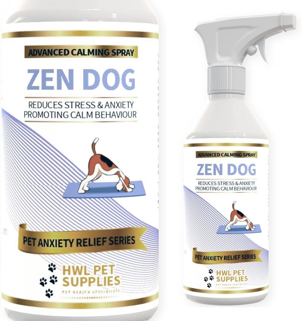 HWL Pet Supplies – Dog Calming Spray – Dog Calming Products – Dog Anxiety Relief – Nervous Dog Products – Valerian For Dogs – Dog Calming Anxious Dog – Reduces Stress & Anxiety – ZEN DOG – Made In UK
