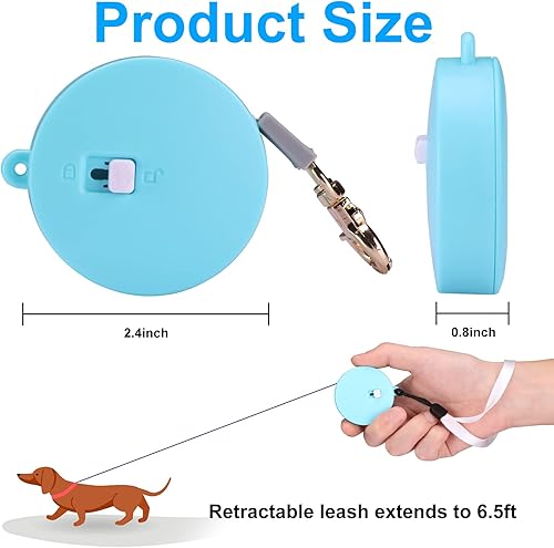 Miniatura 2 de Correa retráctil para perros pequeños y gatos de hasta 11 libras con cinta de nailon fuerte antitirones de 6.5 pies, manos libres, mini correa