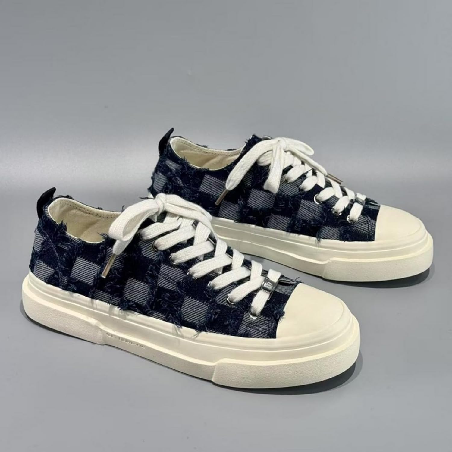 Men's Fashion Low - Top Canvas Platform Sneakers - Lace - Up, Comfortable & Non - Slip, Ideal for Workout, Sport, Skate, Tennis, Walking & Driving - Image 4