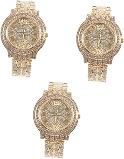 3 Pçs Relógio Digital De Strass Presentes Femininos Relojes Para Mujeres Relógio Digital Para Meninas Elegante Pulseira De Relógio Relógio De Pulso Relógio Requintado Decoração