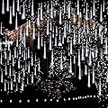 Adecorty Christmas Lights Outdoor, Meteor Shower Lights 8 Tubes 192LED UL Certified Snow Falling Rain Cascading Icicle Lights for Xmas Tree Christmas Decorations Outdoor Wedding Party Window, White