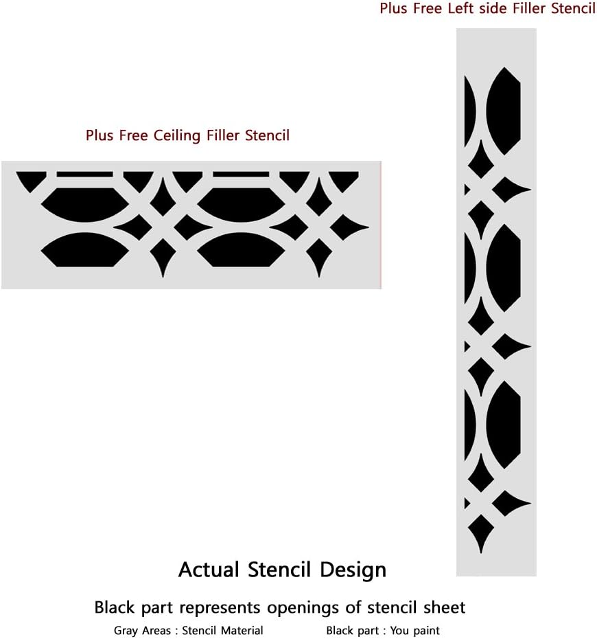 Wall Moroccan Stencil Lesley Large Size, for DIY Decor Furniture Painting