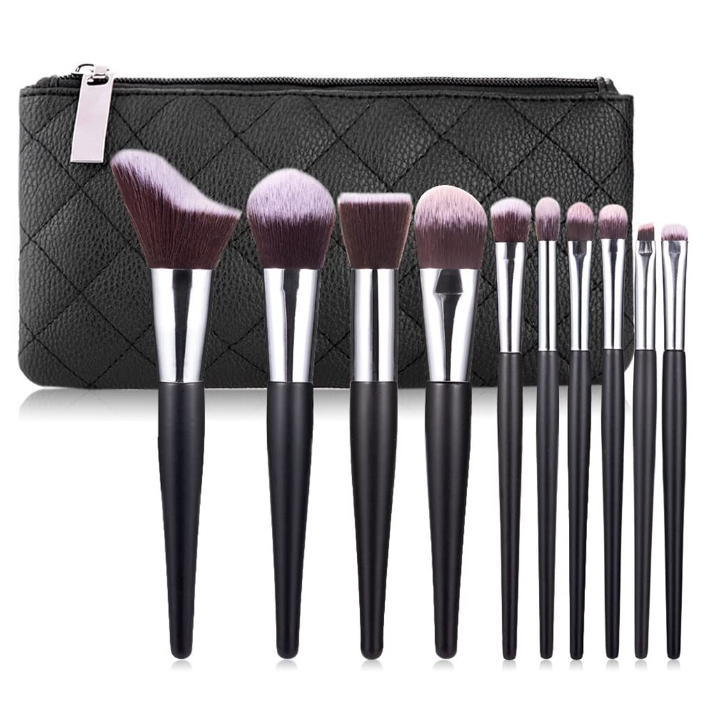 Juego de brochas de Maquillaje, 10 Uds., Base en Polvo, Colorete, Sombra de Ojos, Esponja, Cepillo de Pelo Suave, Herramientas cosméticas