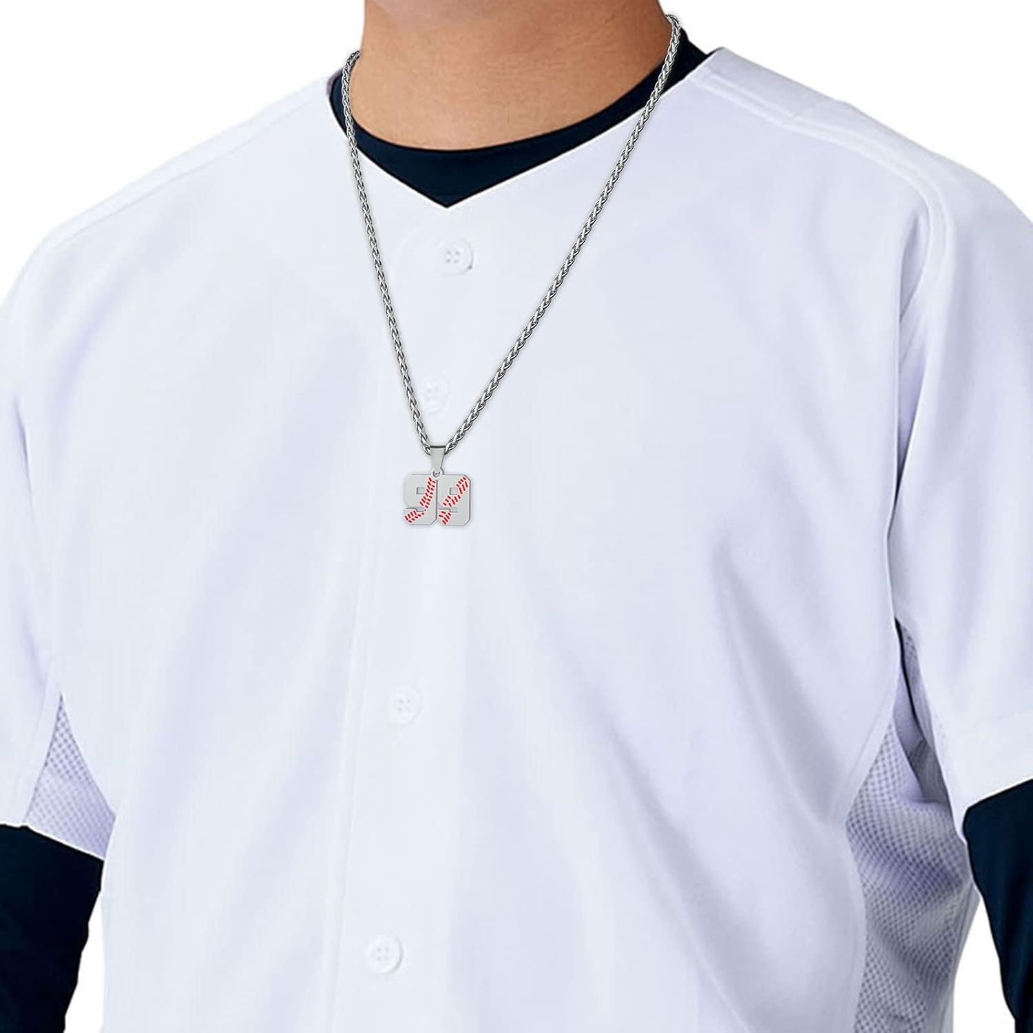 Wikavanli Personalized Baseball Jersey Number 00-99 Necklace - Stainless Steel Baseball Chain Pendant Necklace - Team Jewelry Gift for Boys, Girls, Men, Women - Image 6
