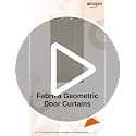 Image of Fabrilia Geometric Pattern Door Net Semi Sheer Grommet Curtains 7 Feet Long Set Of 2 For Living Room /Bedroom, Cream