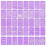 Ucec 40 Pcs Small Letter Stencils For Painting, 6+ Sizes 0.3/0.35/0.55/0.65/0.85/1.45 Inch Number &Amp; Alphabet Stencils For Crafts Reusable - Bullet Journal Stencil &Amp; Small Stencil For Journaling Art