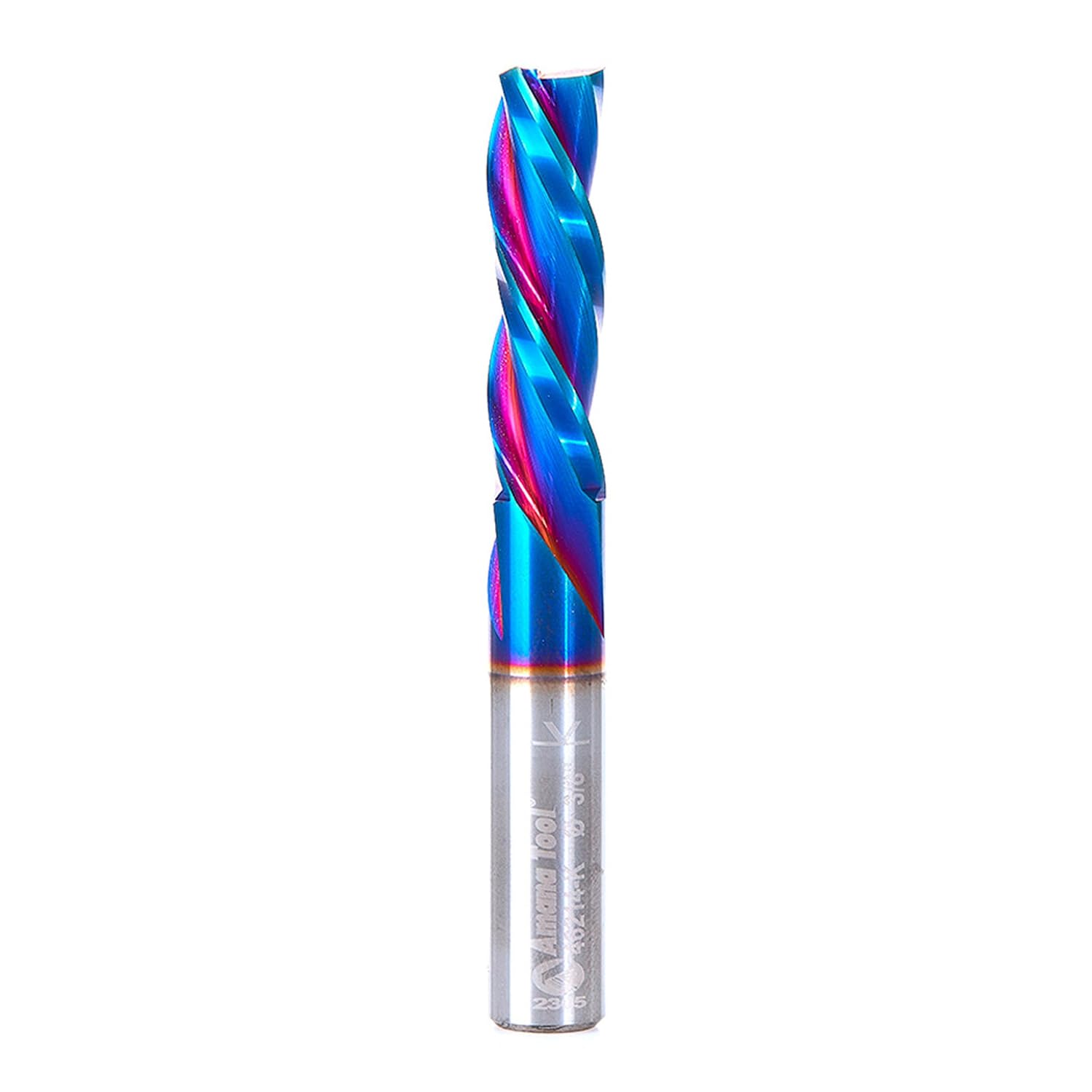 Amana Tool Solid Carbide Spektra Extreme Tool Life Spiral Plunge Router Bit Down-Cut, 46214-K, 3/8 Dia x 1-1/4 CH x 3/8 SHK 3 Inch Long 3-Flute