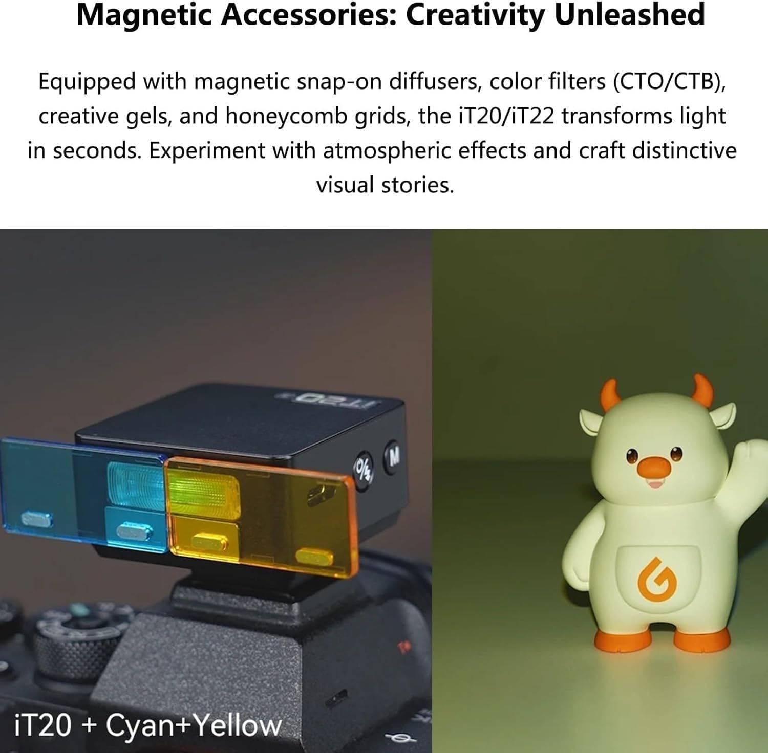 Godox iT20 F iT20F GODOX TTL Auto Mini Flash for Fujifilm X-T5,X-T4,X-T3,X-T30,X-T20, TTL/Manual Modes, Magnetic Color Filters, 1.5s Recycle, Hot Shoe Triggering for Fuji X100V X100VI X-E4 (Silver)