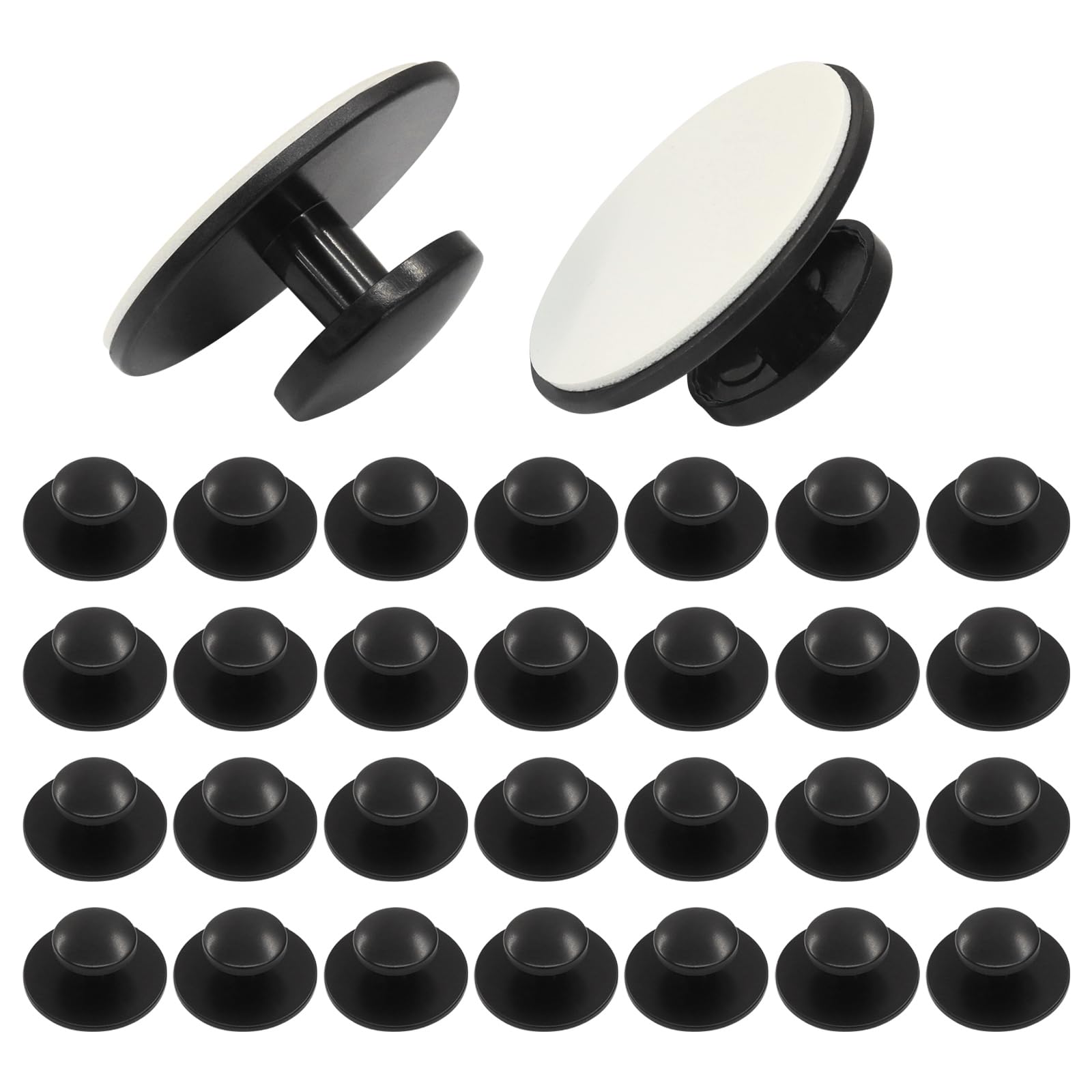 Hordion 30 Pcs Self Adhesive Cabinet Knobs, Self-Stick Dresser Handles Mini P…