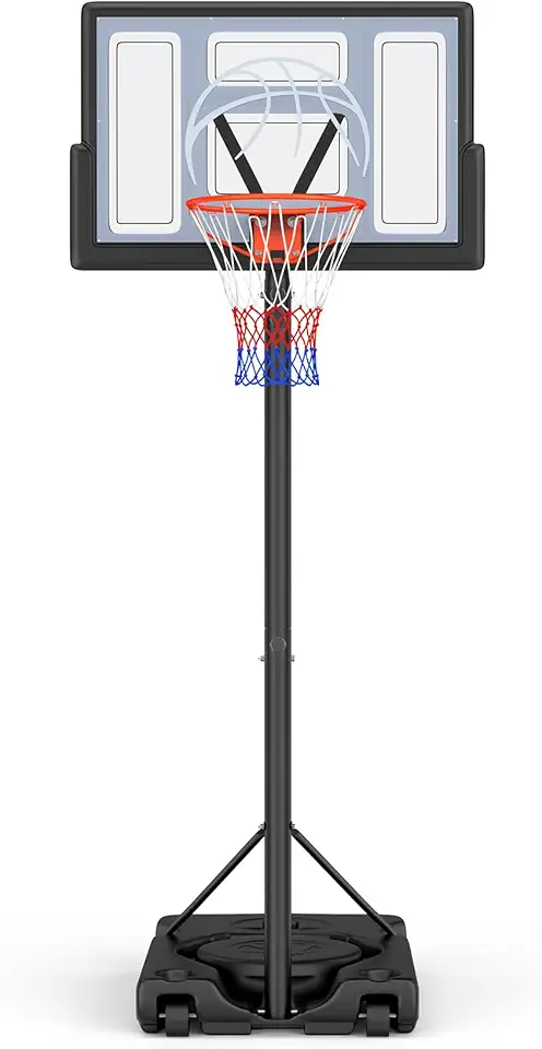 Basketball Hoop Outdoor 10ft Adjustable, Portable Basketball Hoop Goal System for Kids Youth and Adults in Backyard/Driveway/Indoor, 44 Inch Shatterproof Backboard and Larger Base product image