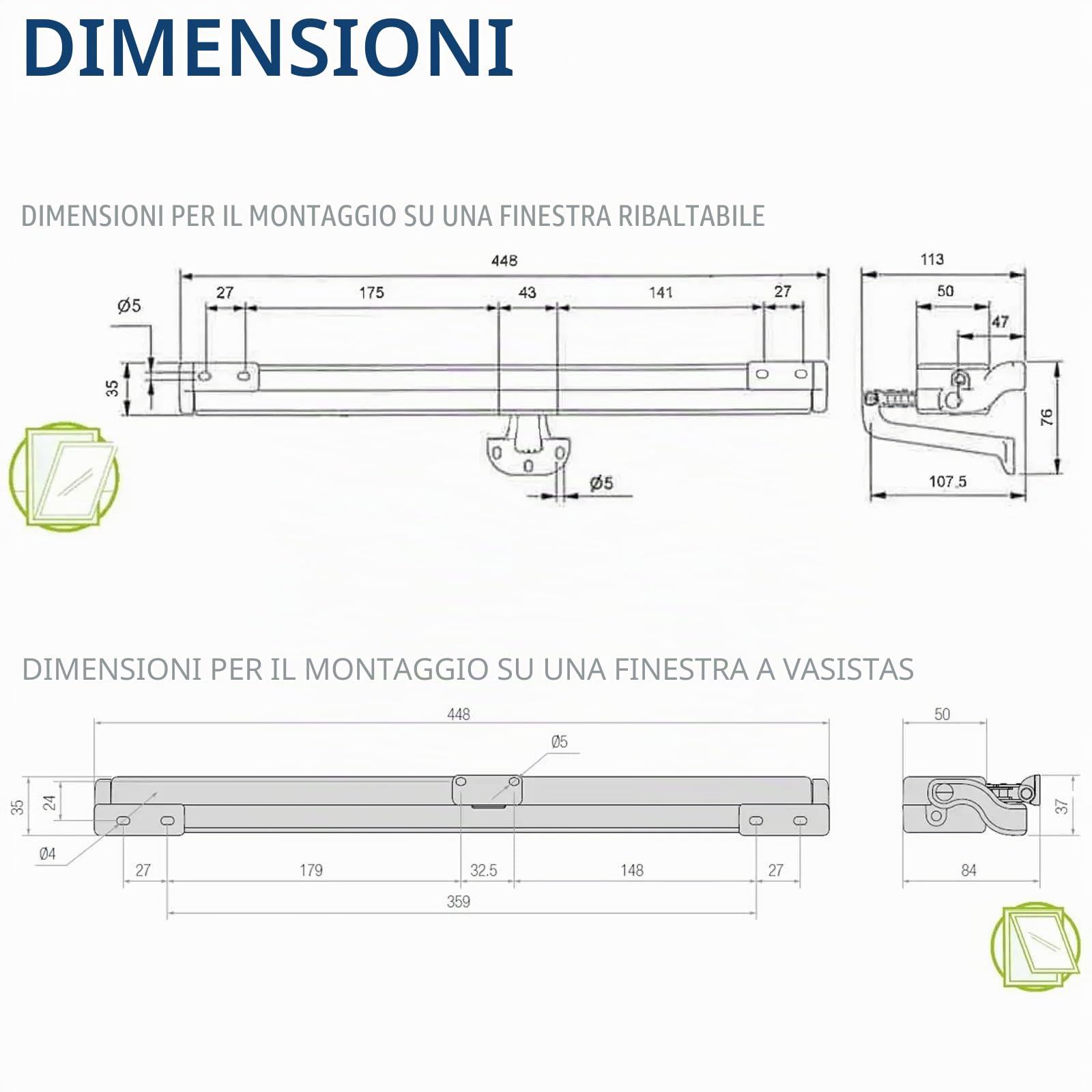 Motore elettrico a catena, STAR 25 230 V, comunello Mowin, trasmissione per finestra con trasmissione a catena, corsa regolabile, forza di spinta/trazione 250 N, finestra ribaltabile (bianco)