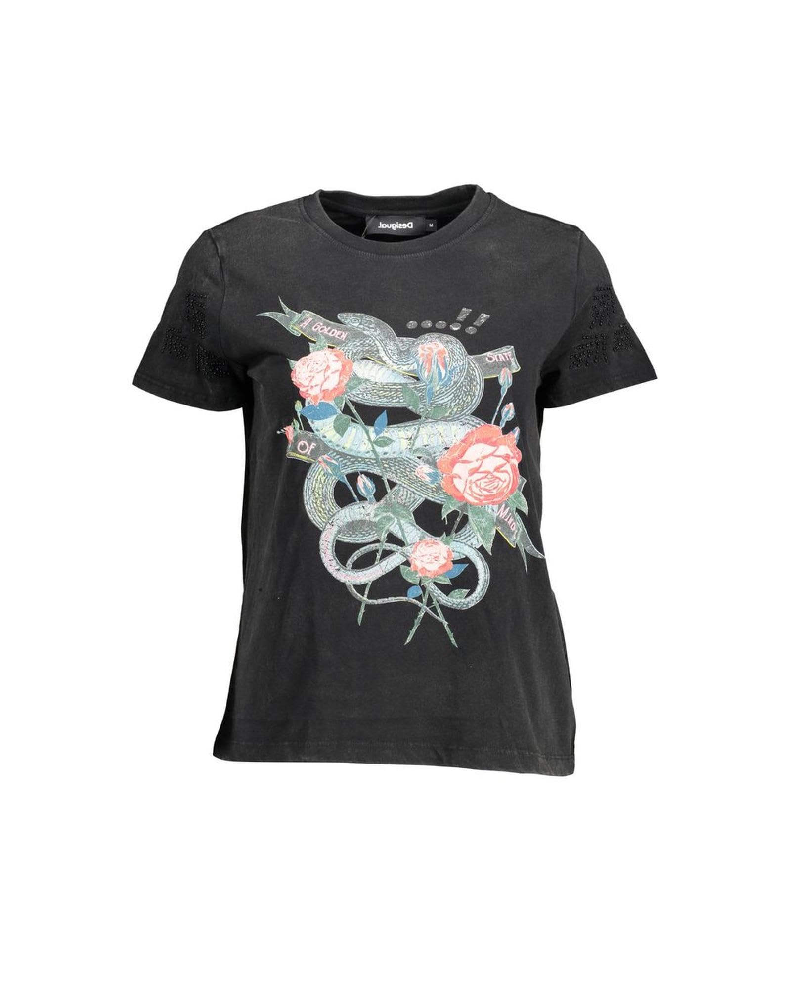 Desigual Womens TS_Yuba T-Shirt, Black, S