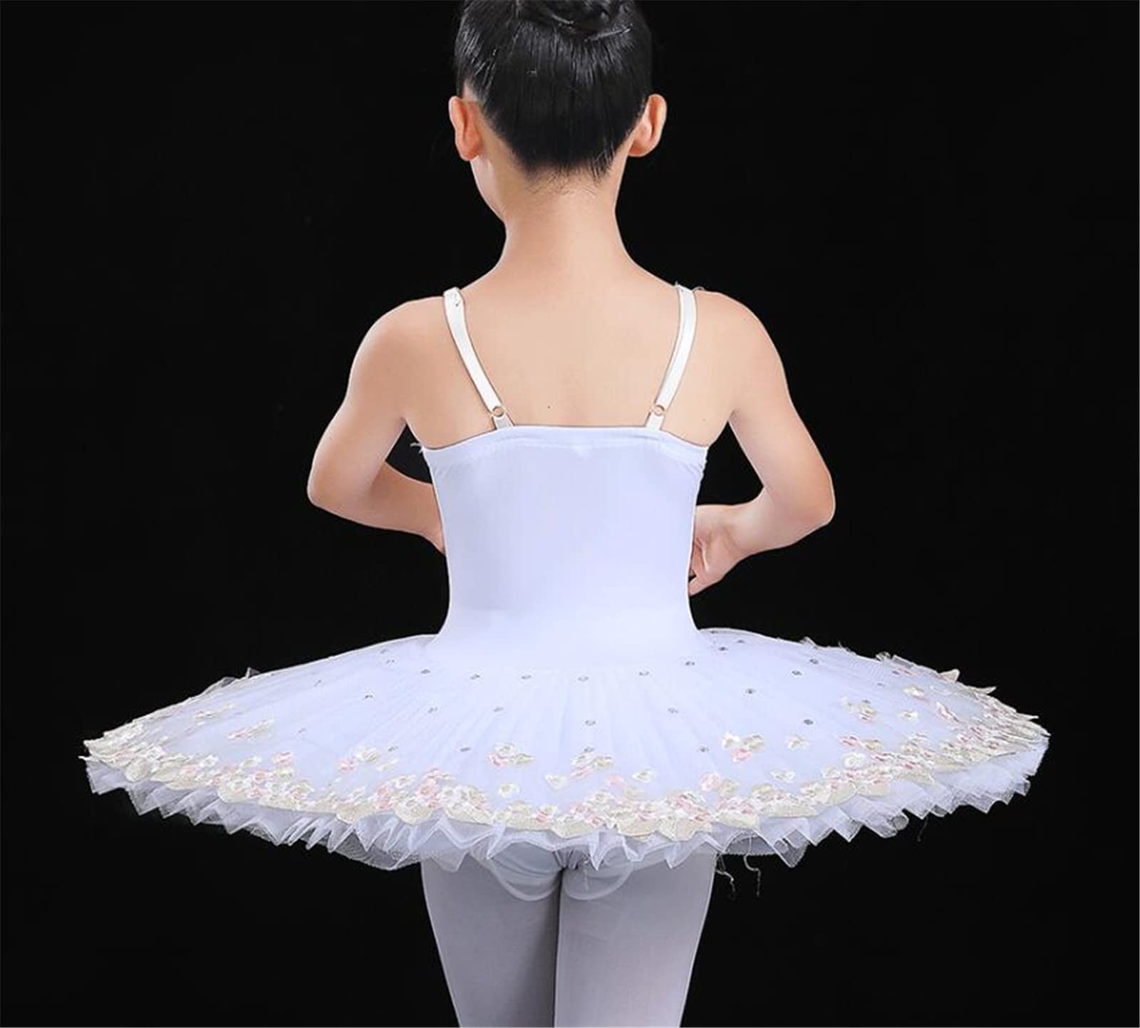 tutù da Balletto per Bambine tutù Ricamato Body da Ballo per Bambine Costumi da Ballerina per Feste Allenamento E Spettacoli(130Cm)
