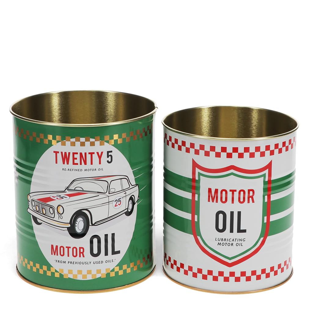 Rex London Storage Tin Set — Snack Tin Can Storage | Vintage Storage Tins | Retro Kitchen Accessories Decorative Tin | Tin Storage for Kitchen | Retro Decor Vintage Tin | Stackable Metal Tins