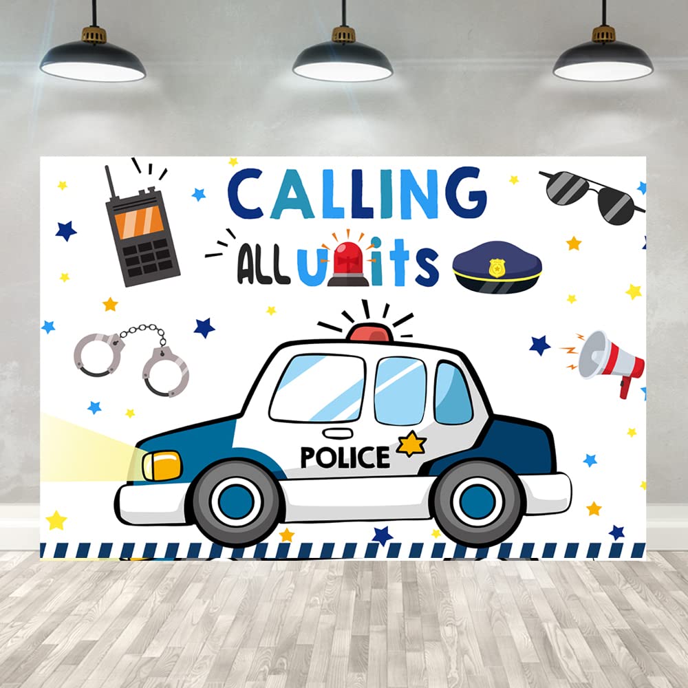 Buy 5×3ft Kids Police Theme Birthday Backdrop Boys Birthday Policeman