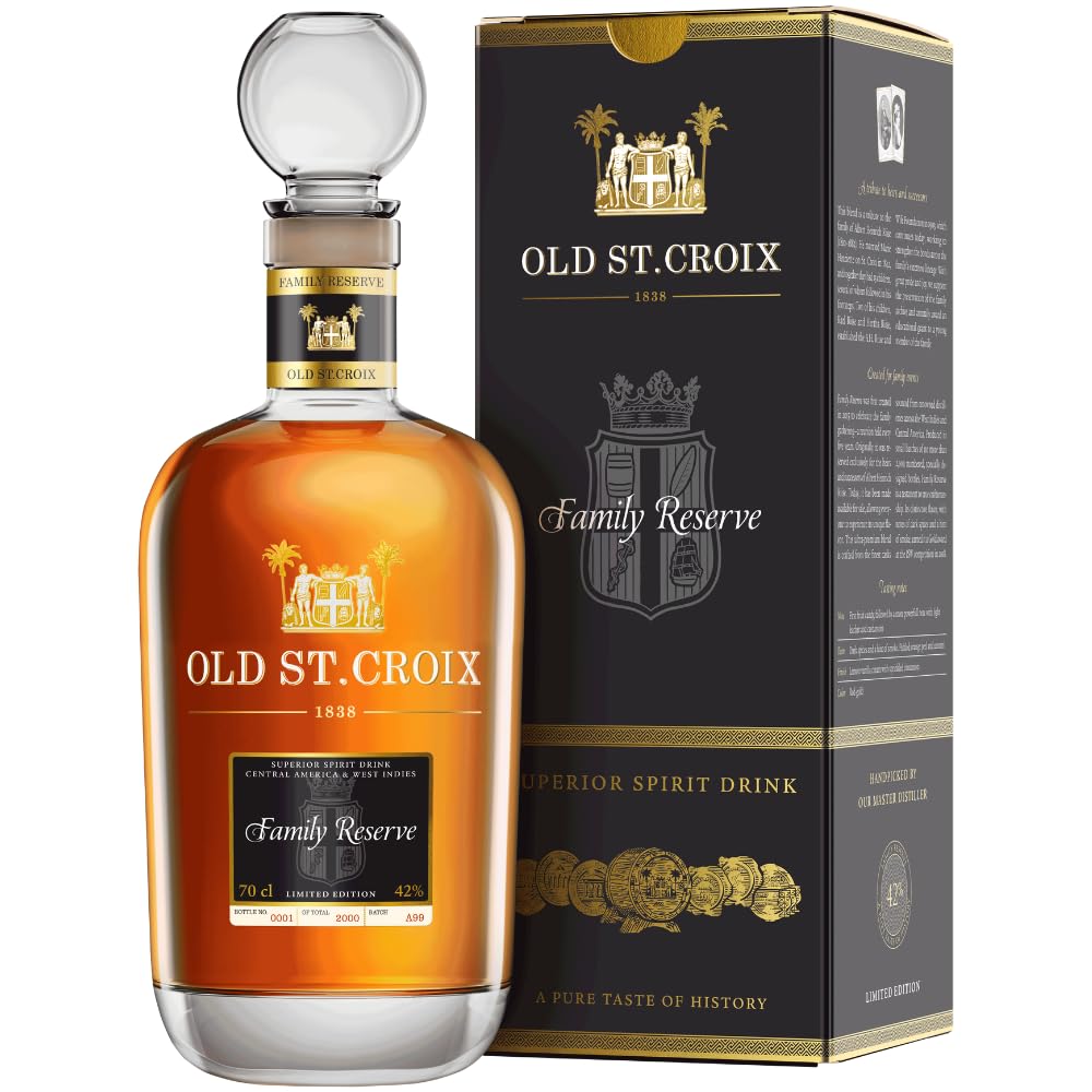 Old St. Croix | Family Reserve 1838 | Premium Spiriuose auf Rumbasis | Perfekt für den Pur-Genuss | 700 ml | 42% Vol.