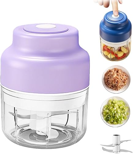 Picadora eléctrica de ajo 2026, mini procesador portátil de alimentos con carga USB y picador de verduras, molinillo de verduras para ajo, cebolla,