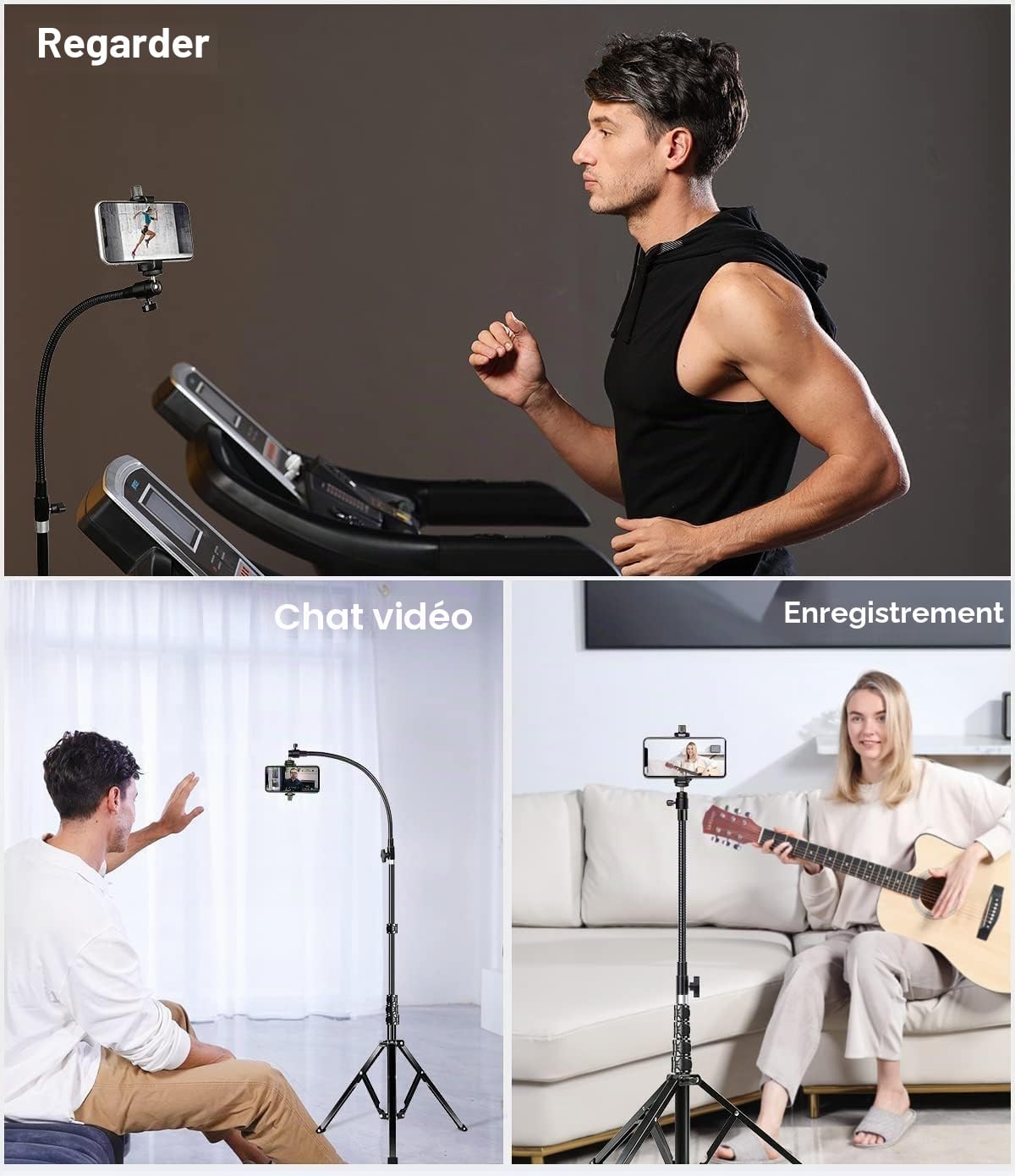 Elitehood Trépied Smartphone Portable 205 cm Haut, Trépied Flexible iPhone