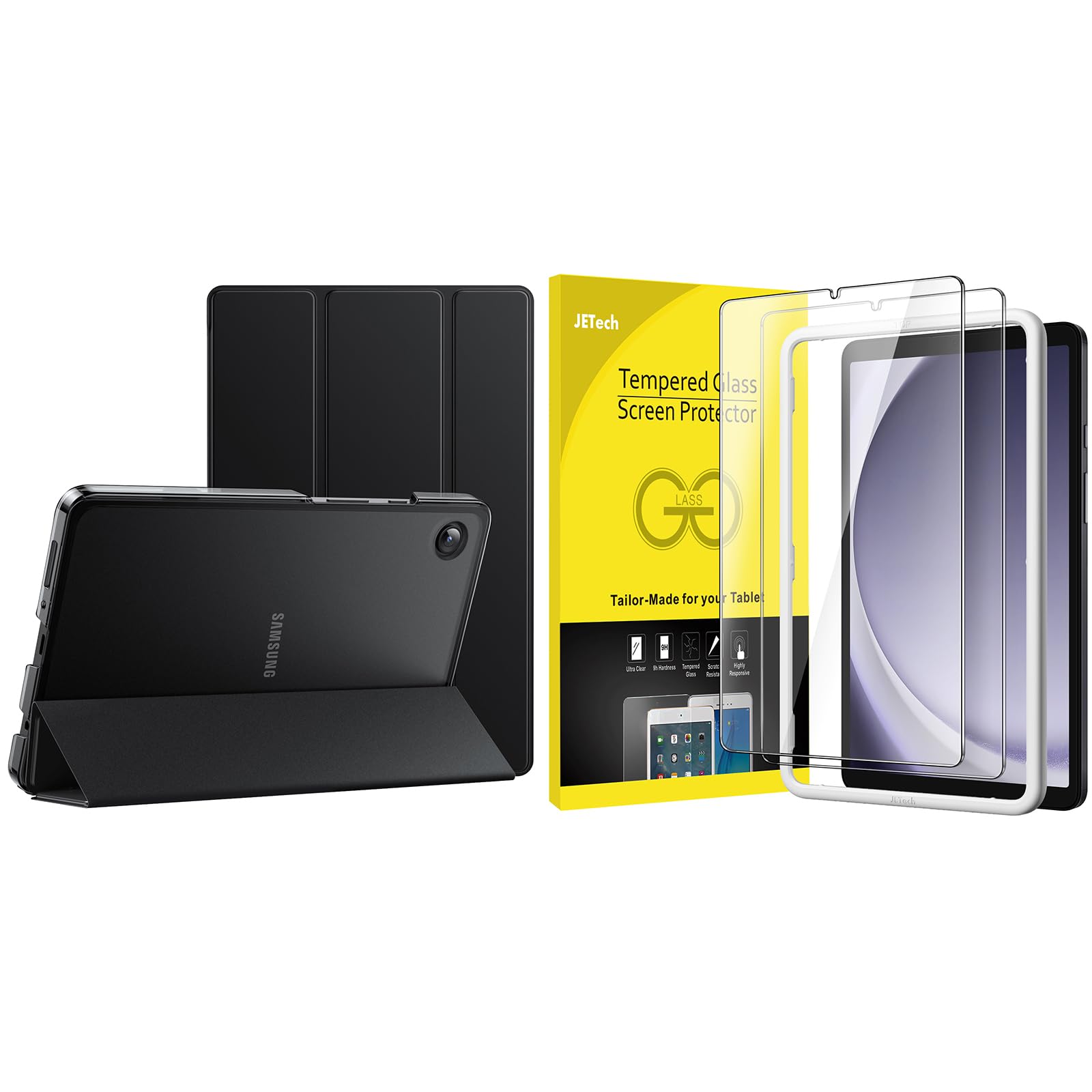 JETech per Samsung Galaxy Tab A11 / Tab A9 8,7 Pollici (2025/2023) Traslucida Posteriore Custodia e Pellicola Protettiva Pacchetto