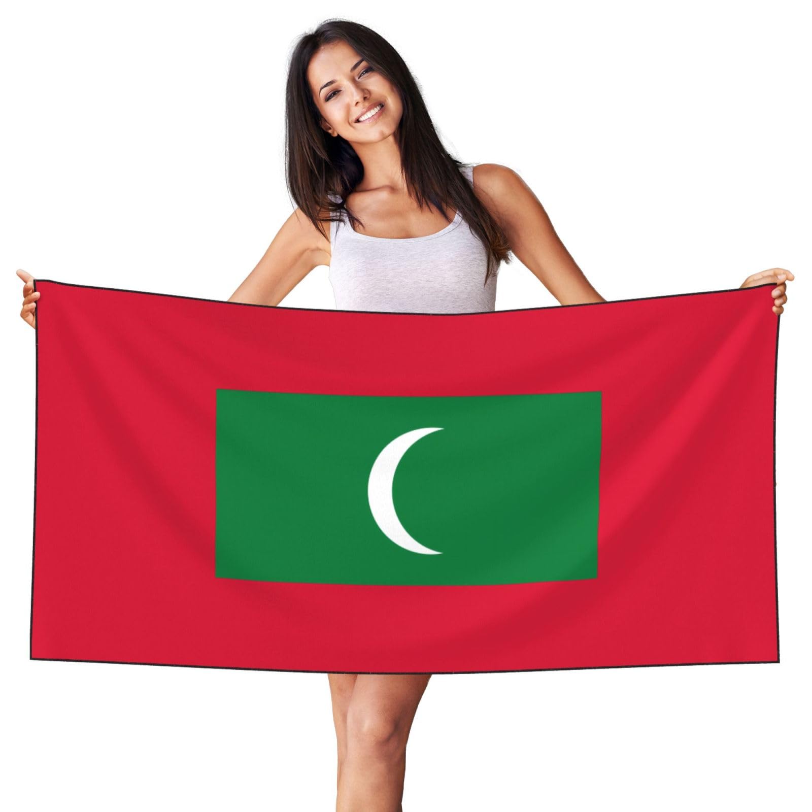 PHAYAH Flag of Maldives Beach Towel Quick Dry Lightweight Thin Bathroom Bath Pool Swim Towels Sand Free Beach Accessories
