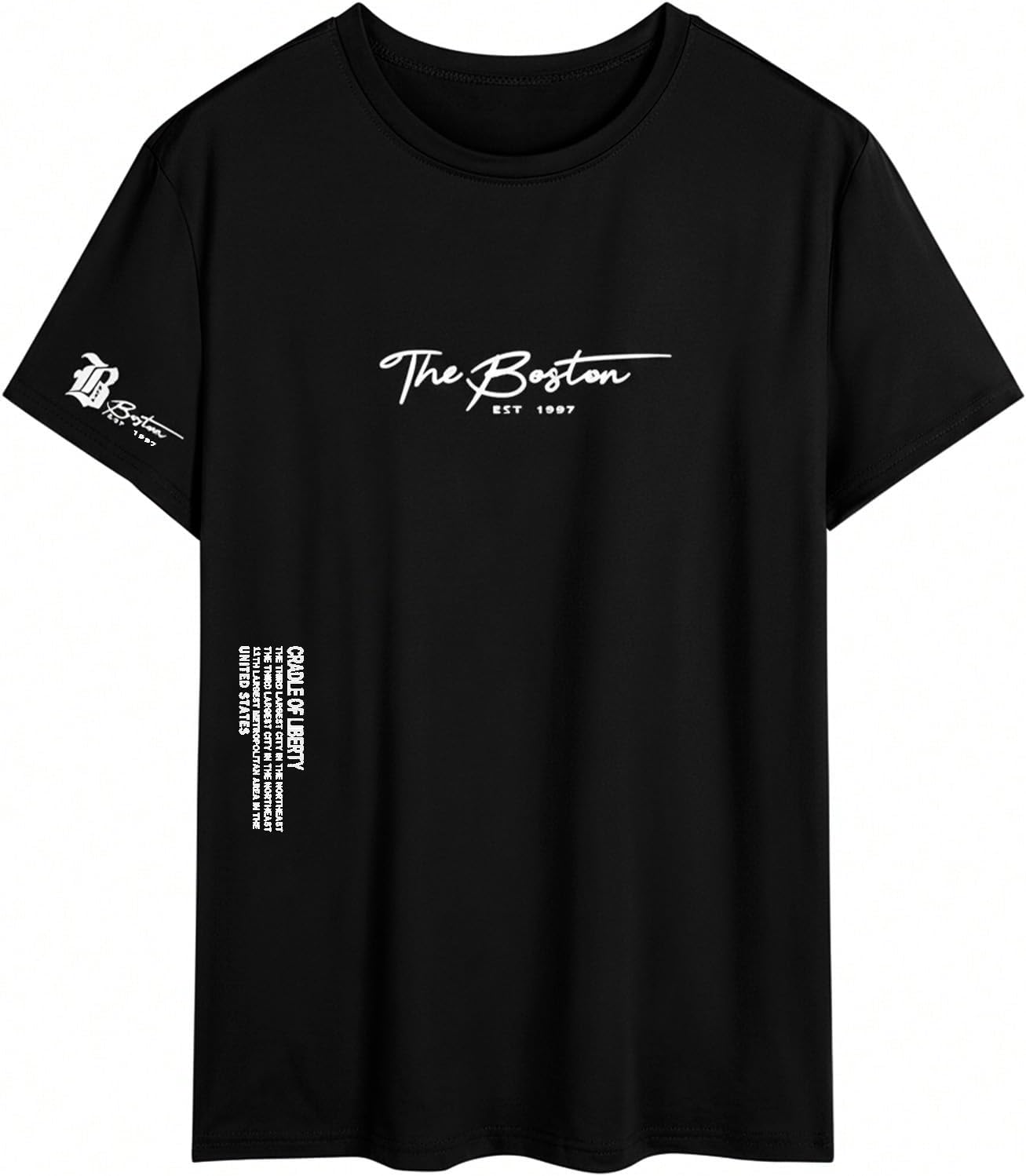 SOLY HUX Men's Summer Letter Graphic Tees Casual Short Sleeve Crew Neck T Shirts