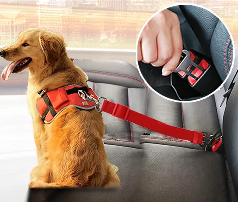 RvPaws Universal Durable Padded Leash Adjustable Nylon Webbing Pet Car Seat Belt for Large Medium Small Dog - Available As Per Color 3