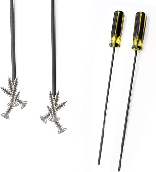 2Pcs 39cm Long Screwdriver Set, Phillips and Slotted Set (Black)